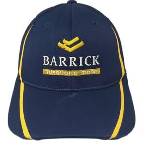 Sport-Tek Baseball Cap Blue Yellow M Barrick Turquoise Ridge Hat Embroidered